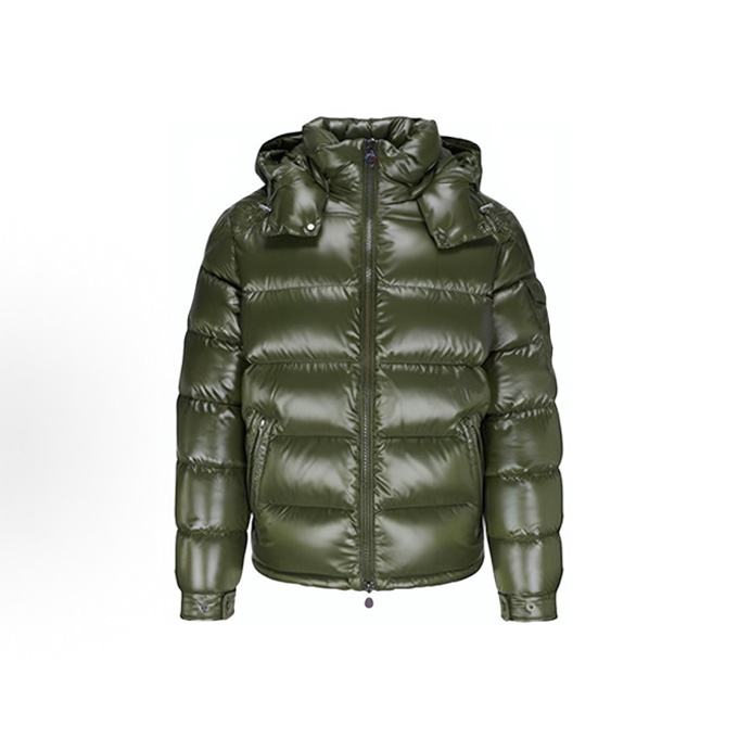 moncler maya hooded glossy down puffer jacket